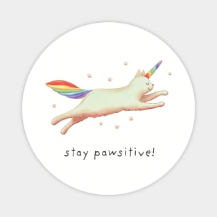 Stay pawsitive with Unicorn Cat Gift for cat lovers Magnet